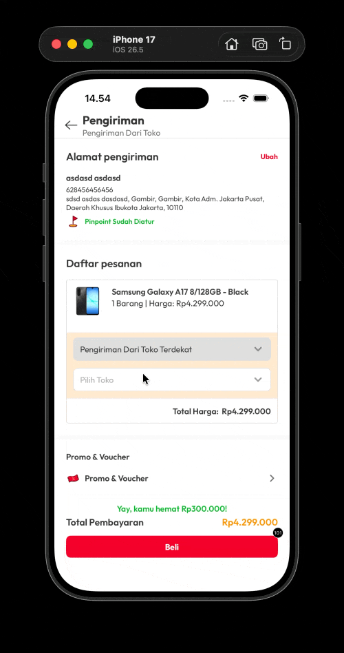One Page Checkout Modern SwiftUI Screen Recording